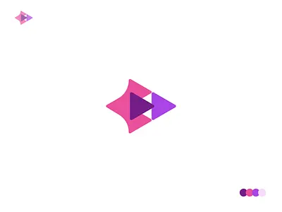 Play Button Logo Icon abstract arrow branding button color concept design directon idea logo logotype minimal modern plane play purple shape tube video youtube