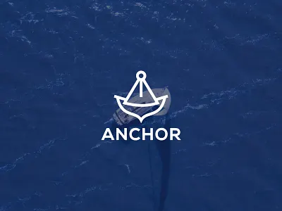 Anchor Logo anchor anchor logo blue brand identity branding icon line logo logomark miles sea ship logo water waves