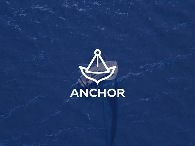 Anchor Logo anchor anchor logo blue brand identity branding icon line logo logomark miles sea ship logo water waves