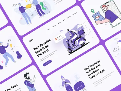 Food Deliver landing page design home page illustration interface landing landing page landing page ui minimal uiux web web design web designer web interface web page web uxui website website design websites webui