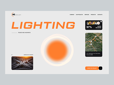 Road Lighting Company | Home page design figma landing page lighting minimal ui web website