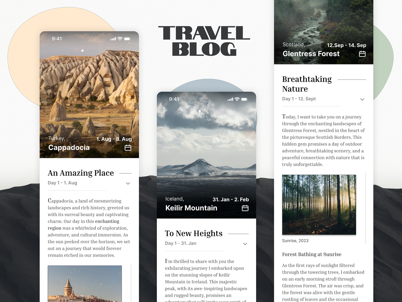 Travel Blog App by Tobias Ungerböck on Dribbble