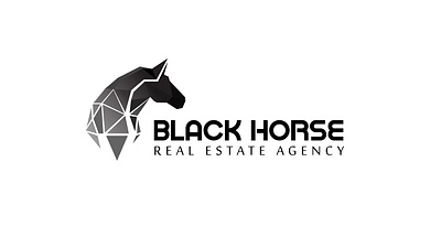 Black Horse Real Estate Agency branding design graphic design illustration logo typography vector