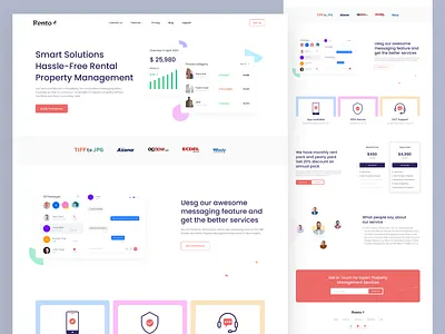 Property Management SaaS Landing home house landing page property property management real estate rent rent property saas saas landing web ui