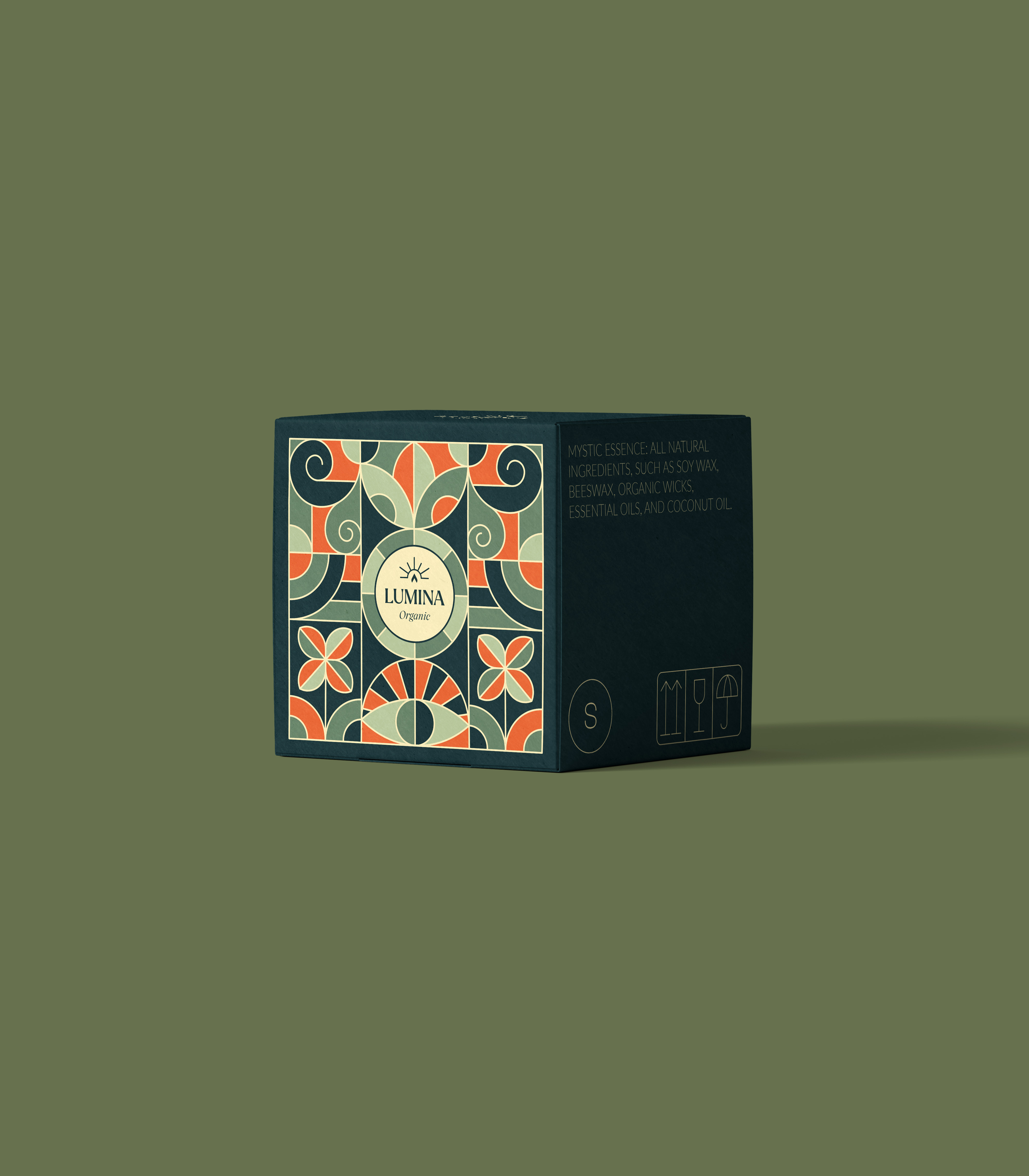 Candle box packaging abstract adobe illustrator artdeco box branding candle classic design elegant geometric illustration logo minimal mockup packaging pattern print vector vintage