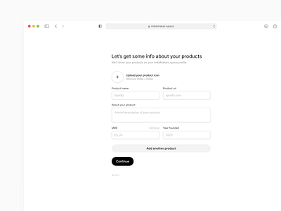 IndieMaker - Onboarding products animation form onboarding ui web app
