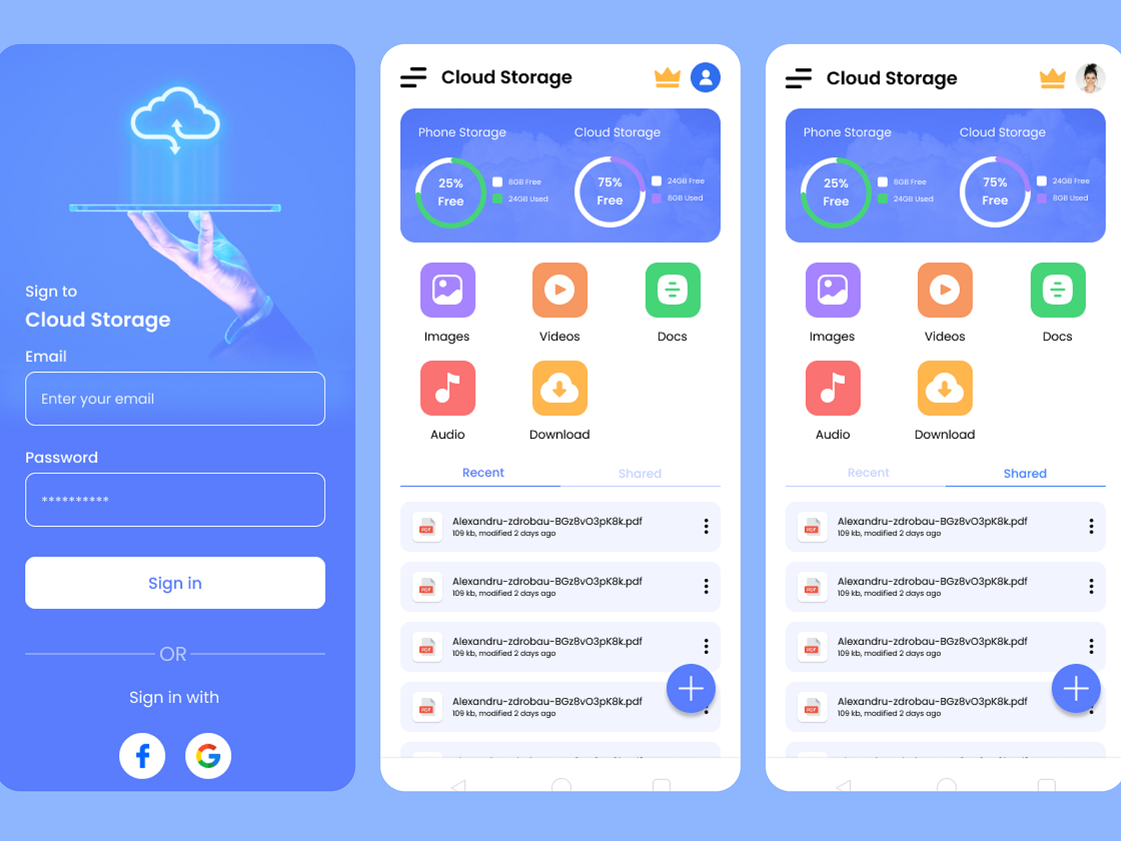 Cloud Storage Design UI/UX by Muhammad Abubakar on Dribbble