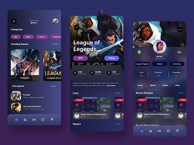 Game Streamer App by BuildWithAngga on Dribbble