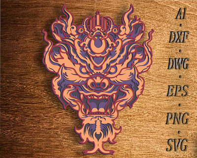 Dragon Multilayer Svg/3D Dragon Mandala/Dragon Plywood cut app branding design graphic design illustration logo typography vector