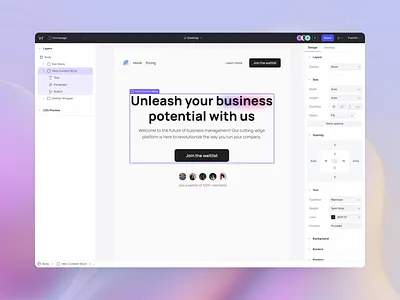 WebStudio Visual Editor Redesign code editor color select design editor framer interface builder interface design tool interface editor landing page landing page editor text editor visual editor web app webflow website builder website design website design editor website editor webstudio