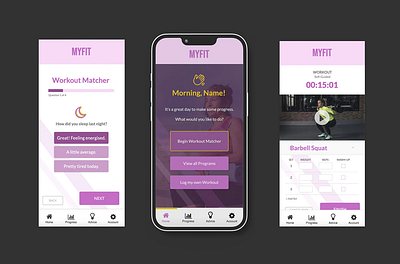 MyFit: App Concept & Prototype app app design fitness fitness app graphic design mobile app ui ux uxui wellbeing