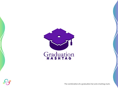 Graduation Hashtag Logo academy brand design brand designer cap graduation hashtag hat internet logo design logo designer logo for sale logo idea logo inspiration logomark logotype school social media symbol technology zzoe iggi