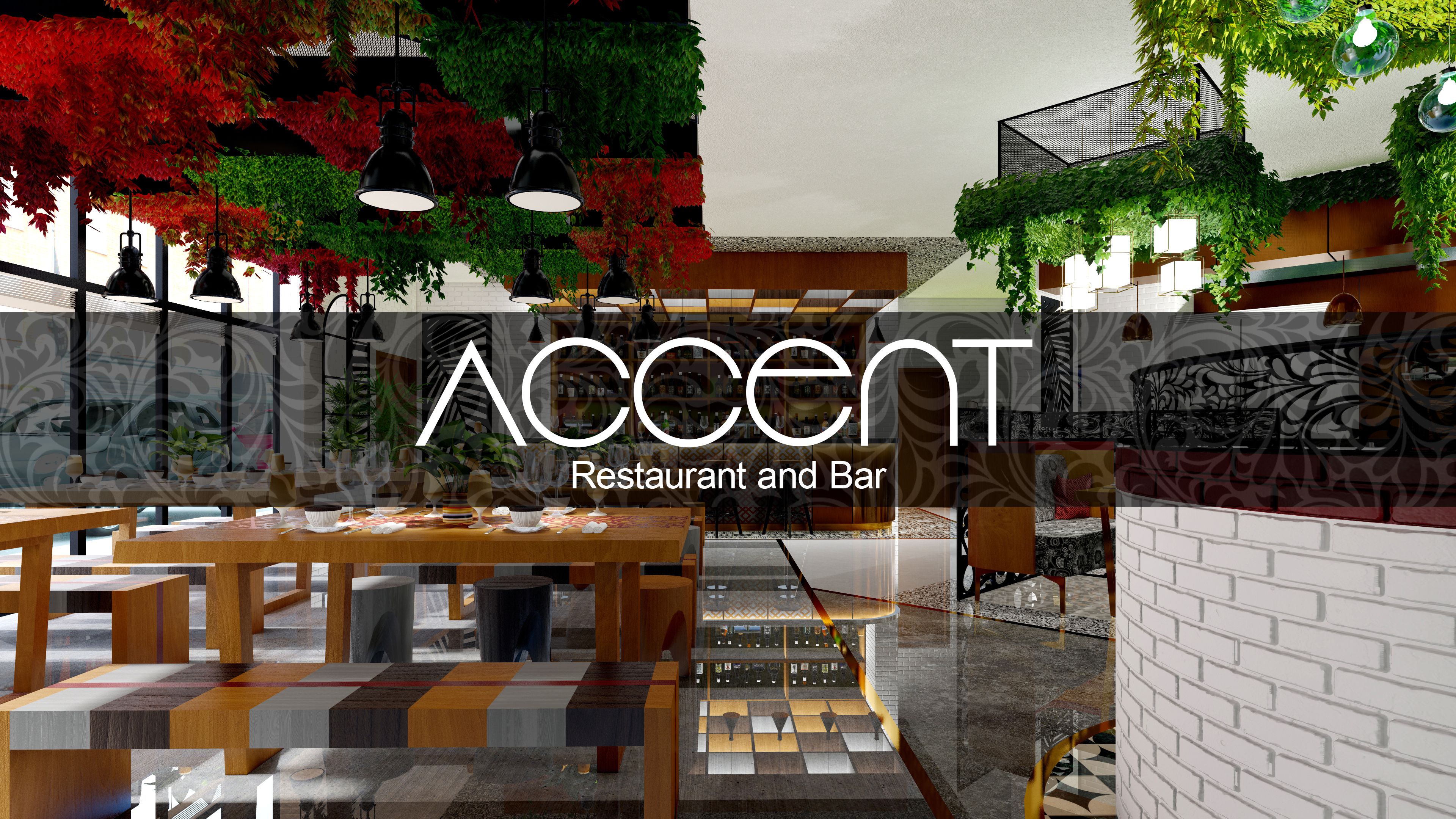 Accent restaurant and bar interior design 3d 3d design 3d illustration 3d modelling 3d visualisation 3d visualization architecture bar design cafe design detail design graphic design hospitality design illustration interior design lighting design lumion restaurant design retail design site design sketchup