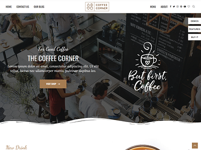 Coffee blog and coffee shop website coffee website food blog website restuarant website webdesign website design wordpress website