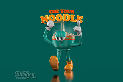 Use Your Noodle 3d art c4d cartoon cartoons color editorial editorial illustration illustration illustrator kawaii logo lowbrow mascot nomad sculpt noodle ramen retro rubberhose vintage