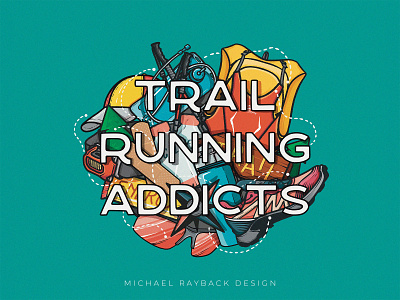 Running Addicts Artwork adventure hand drawn illustration run running sport trail travel
