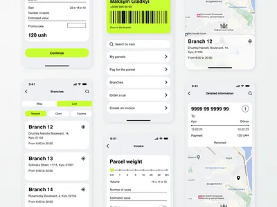 Delivery mobile app branding design ui