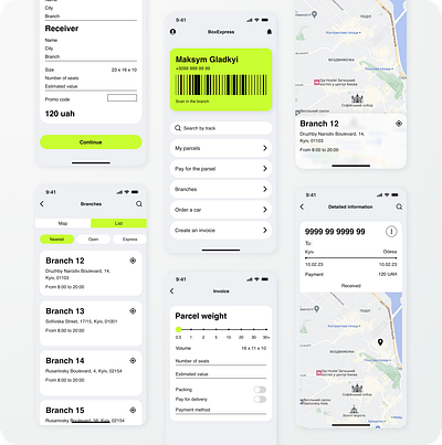 Delivery mobile app branding design ui