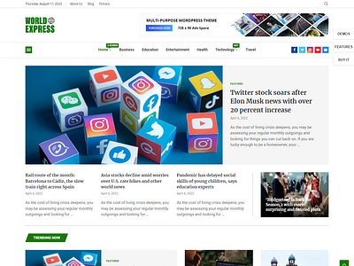 Wordpress Theme For News Blog designs, themes, templates and downloadable  graphic elements on Dribbble