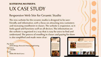 Responsive Web Site for Ceramic Studio adobe xd branding ceramic studio mobile app responsive design responsive web design ui ui design ux design uxui web design