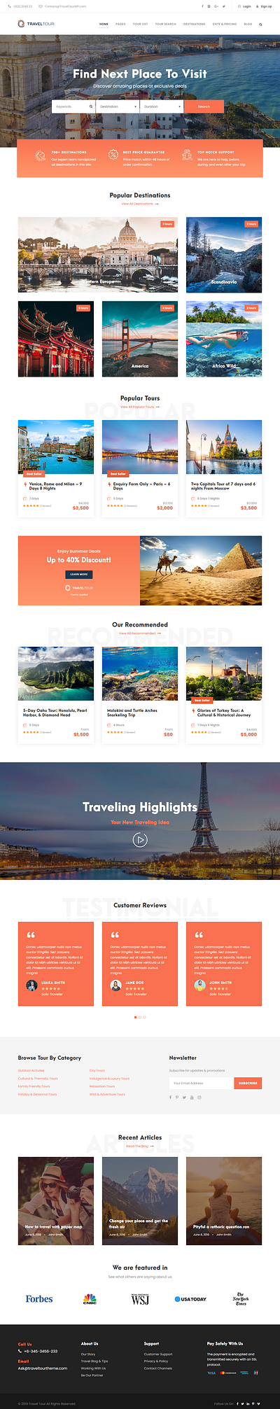 Traveling guide Website Design using Elementor Pro blog design blog website design elementor pro illustration travel blog traveling traveling guide website design ui webdesign website design wordpress wordpress website