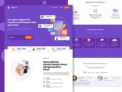 Crowdfunding Webiste Landing Page - Jajan.in branding charity cool website crowdfunding design donation graphic design landingpage logo platform trakteer ui ui website uiux ux ux website web design website wedesign