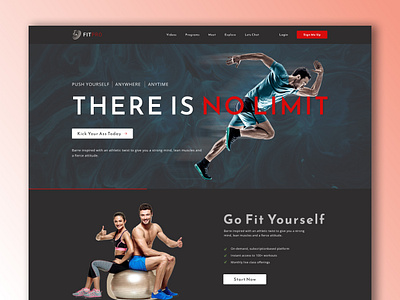 Fitness Website Landing Page design graphic design ui design uiux user interface web design