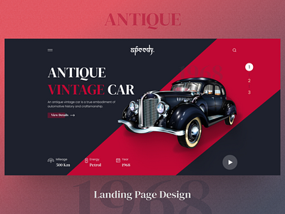 Vintage Car Landing Page Design Exploration car booking website car landing page design car rental ui classic car clean design homepage old car design product design rental website retro toyota transportation trends ui ux vehicle vintage visual design web ui