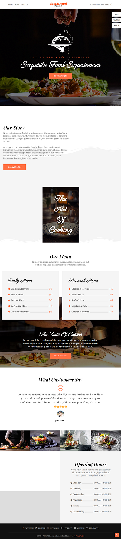 Restuarant Website Design using Elementor Pro blog design blog website design elementor pro illustration restuarant restuarant website ui webdesign website design wordpress wordpress website