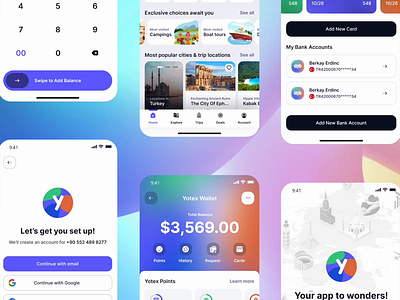 Yotex Trip Planner UI Kit app booking car design system flight hotel mobile mobile design mobile design system rent travel travel app travel kit trip trip planner ui ui design ui kit ux wallet