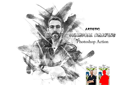 Artistic Charcoal Drawing Photoshop Action photoshop action