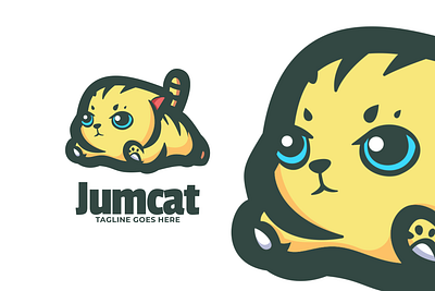 Jumcat animal branding cute mascot design graphic design illustration logo ui vector