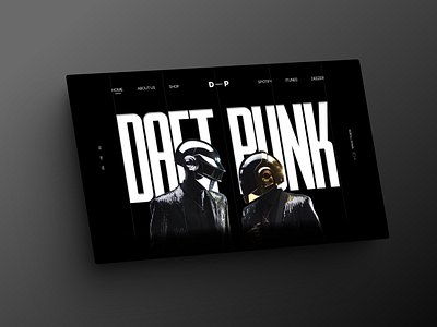 Daft Punk - Landing Page | Design Concept | UI/UX Design design graphic design illustration landing page mobile design ui uidesign ux uxdesign uxux web design website