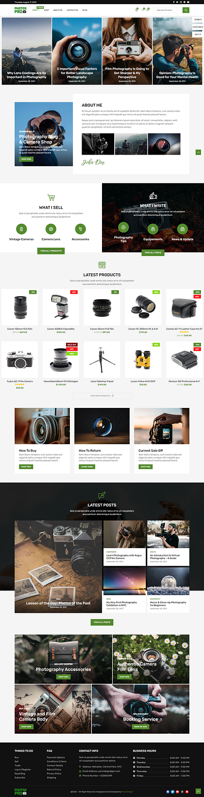 Photography and Accessories website design accesorices website blog design blog website design elementor pro illustration photography website photography website design ui webdesign website design wordpress wordpress website
