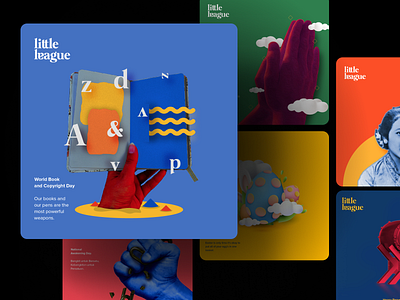 Social & Menu Design for Little League Coffee collage digital imagine graphic design illustration instagram feeds menu design poster design vector visual art