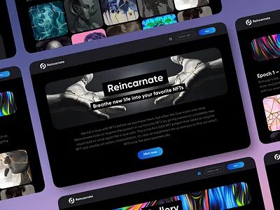 Reincarnate NFT website crypto design nft ui ux design web 3.0 web3 website website design