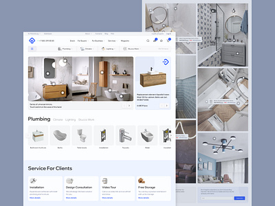 Online plumbing store catalog design desktop faq gallery home page interface loyalty mobile mobile form plumbing product card product page registration services ui ux water web website