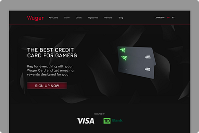 Gaming Card - Landing Page branding gamingcard homepage landingpage typography ui ux web3