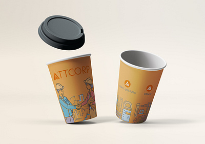 Personalized cup concept art custom illustration packaging paper cup