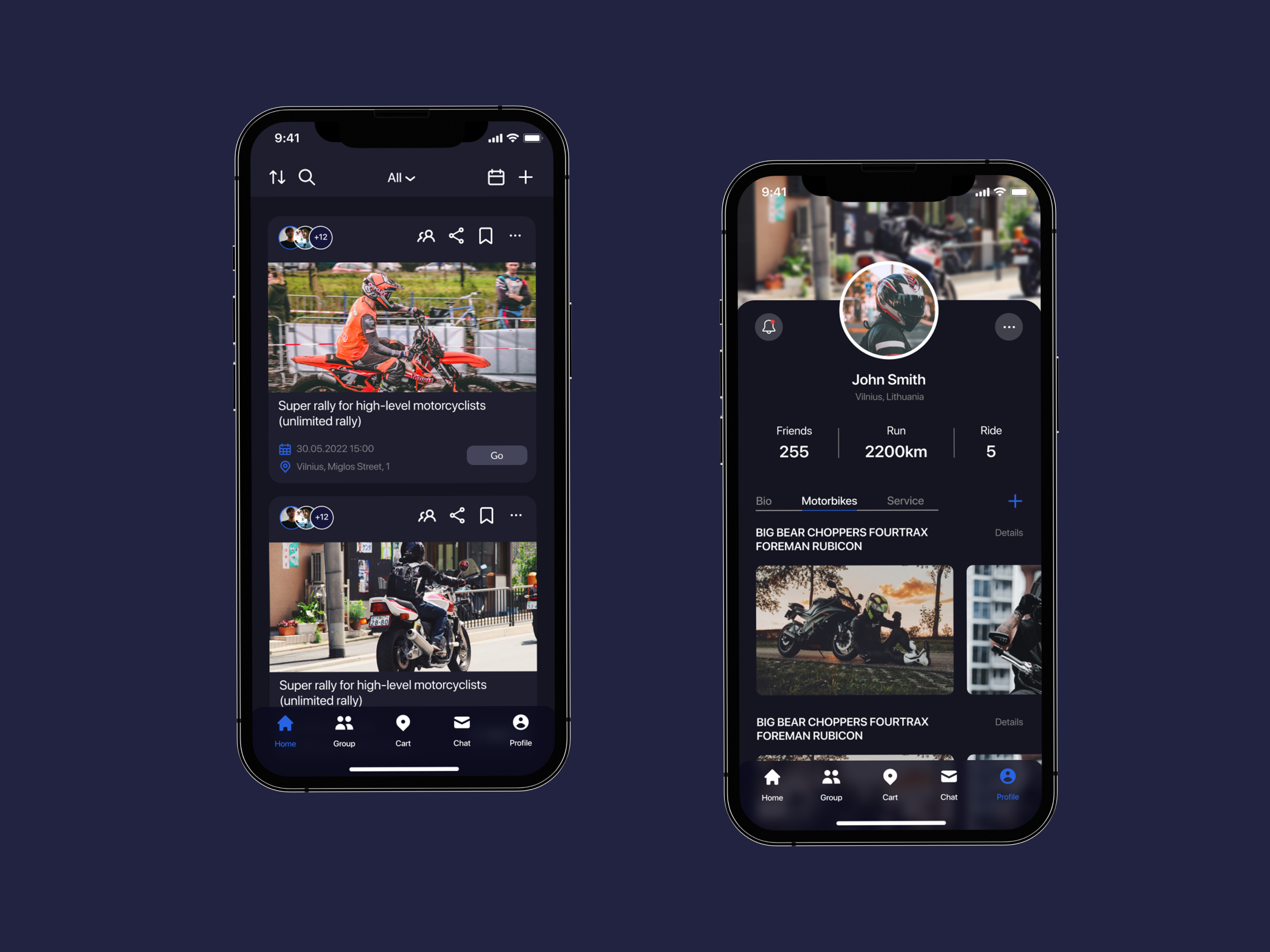 Event APP appdesign bike eventapp ios mobile mobiledesign motorbikeapp productdesign rally ui uxui
