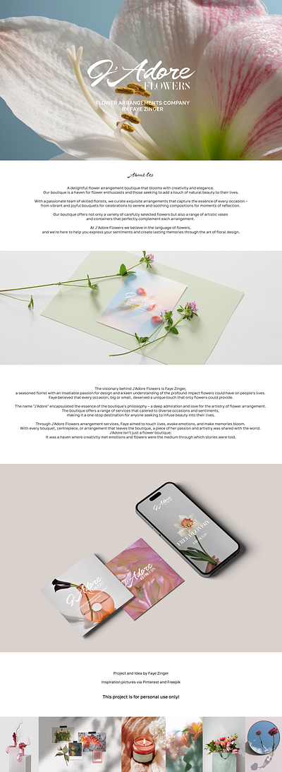 J'Adore Flowers- Floral Arrangements branding graphic design logo