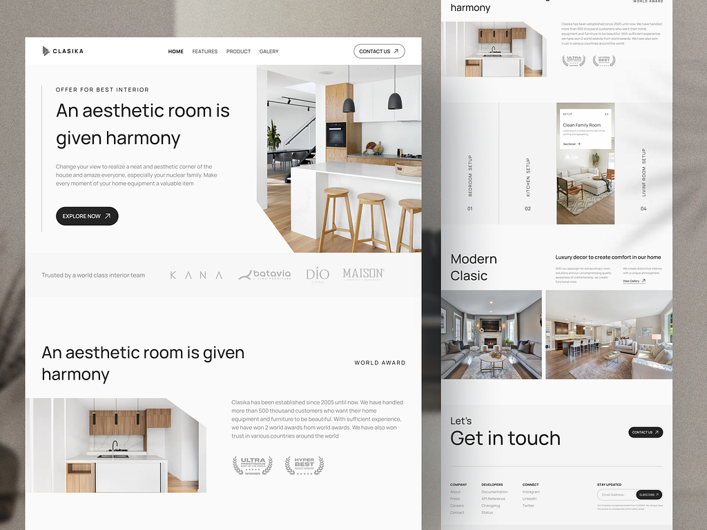 CLASIKA - furniture interior landing page by Azhar Dwi🐼 for Vektora on ...