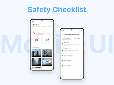 Safety Checklist app branding design design assignments design thinking designers graphic design mobile design mobile interface mobile ui product designing ui user experience user interface uxui
