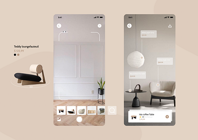 AR concept of Furniture App animation furniture ui