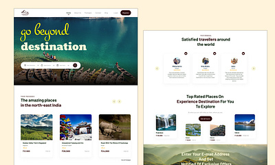 Experience Destination - Redesign of a Travel Website branding design ecommerce homepage landingpage travel typography ui ux