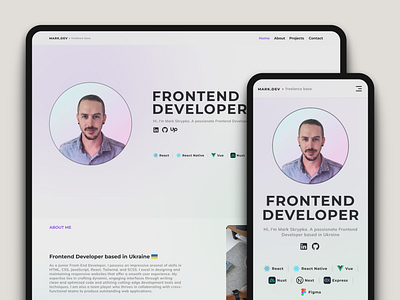 Portfolio website design for Frontend developer: Landing branding design landign logo responsive design ui ui design ux ux design web