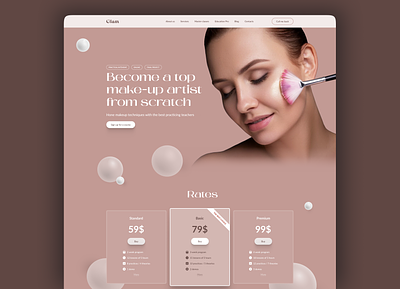 Glam Makeup Courses courses design fi figma inter interface makeup ui website