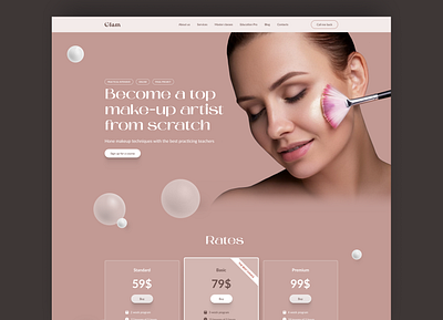 Glam Makeup Courses courses design fi figma inter interface makeup ui website