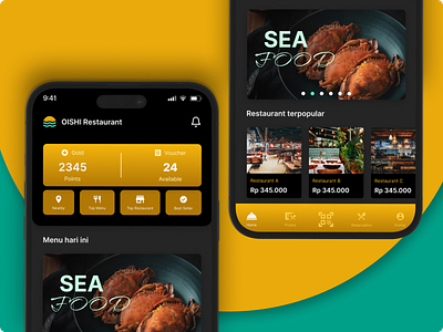 Restourant Membership Application app branding restaurant app ui ui design uiux ux