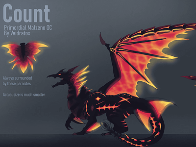 Count Ref Sheet creature design digital art dragon fantasy feral malzeno monster hunter primordial malzeno reference sheet